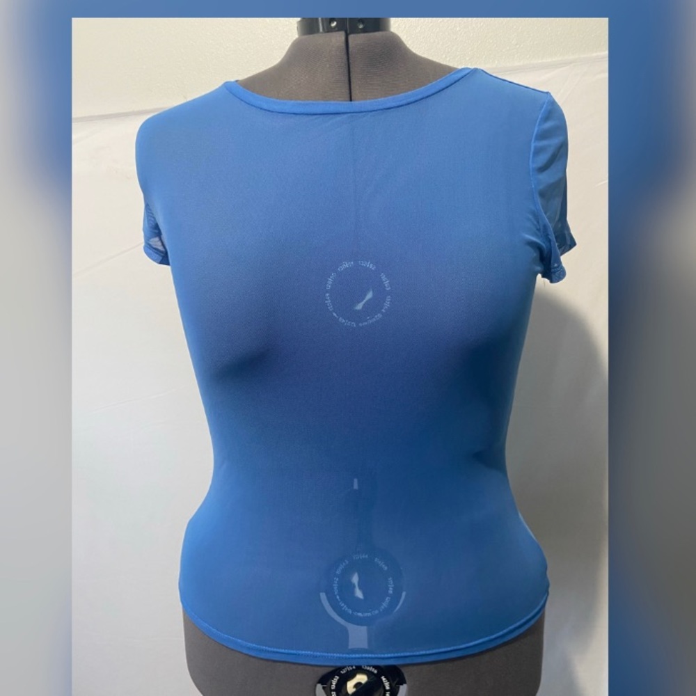 Torrid NWT blue mesh tee